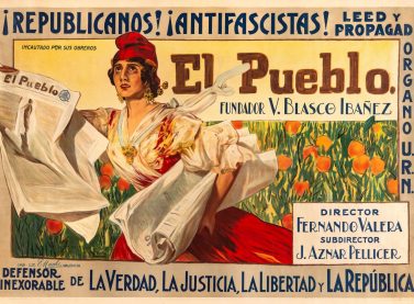 El Pueblo. Republicanos. Anti-fascistas. Autor desconocido a partir de Joaquín Sorolla, 1937. Impreso por E. Machi