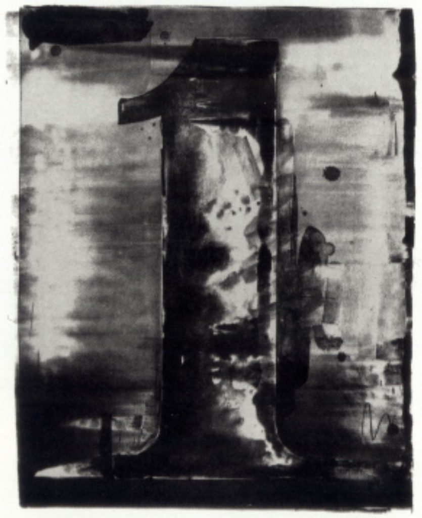 Jasper Johns. 1, de la serie Black and White Numerals; Figures from 0-9, 1968